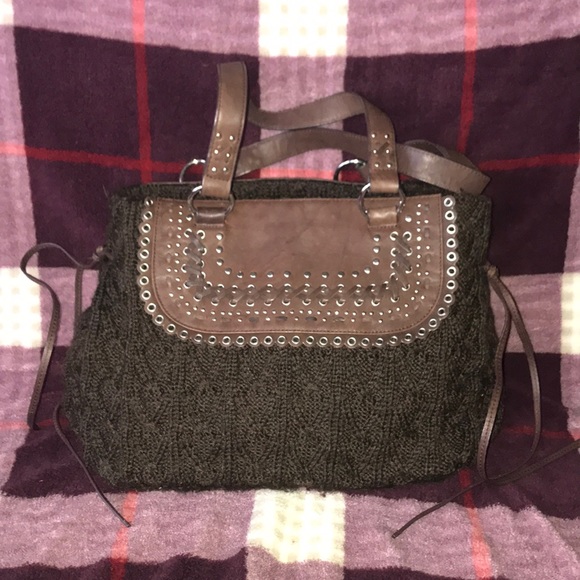 The Sak Brown Knit Sweater Purse with Leather Trim - Picture 6 of 16